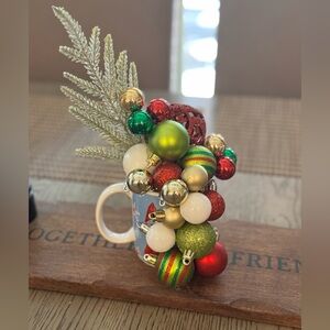 Holiday Mug with Festive Ornaments